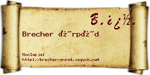 Brecher Árpád névjegykártya